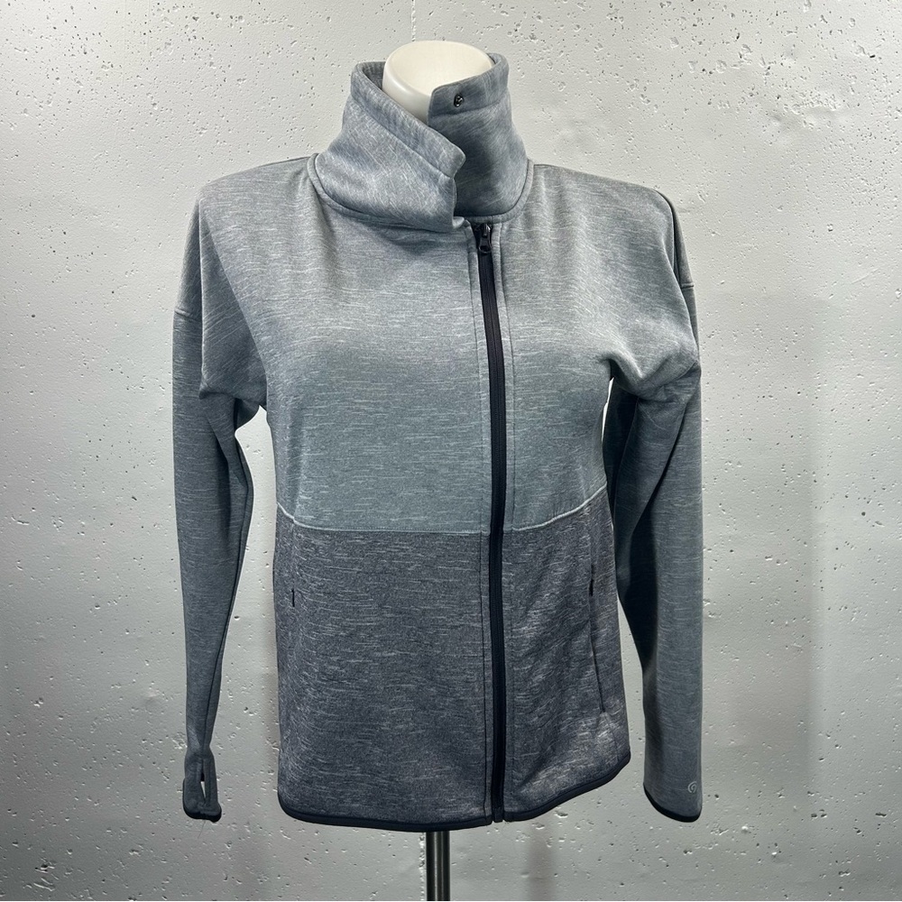 Champion Women's Gray Colorblock Cowl Neck Sweatshirt Jacket M